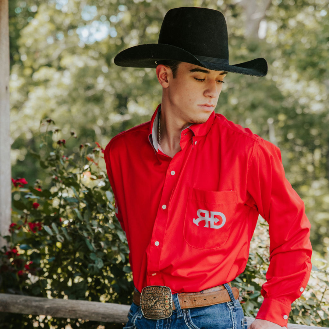 Men's Red Button Up