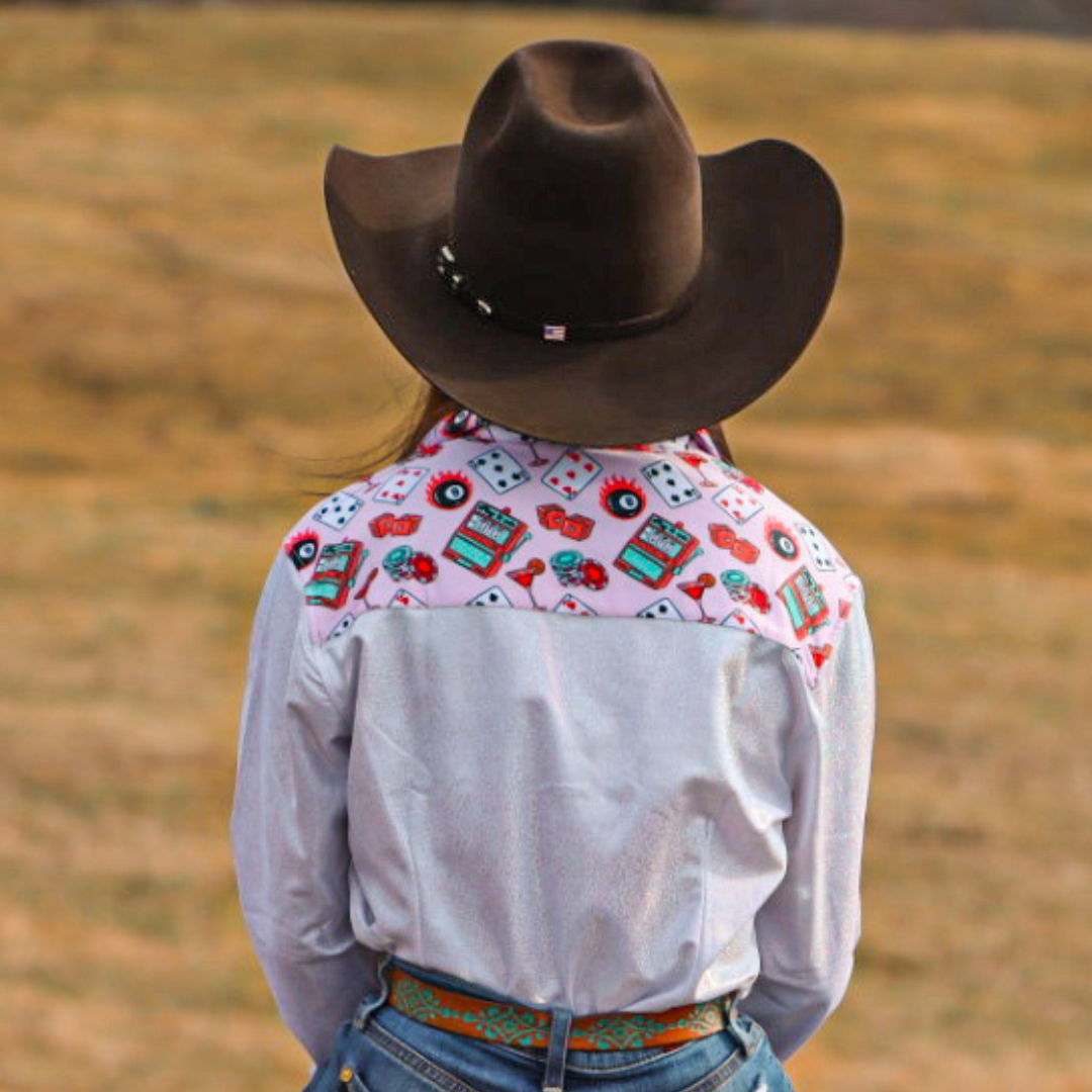 RD Shiny SIlver Vegas Rodeo Shirt