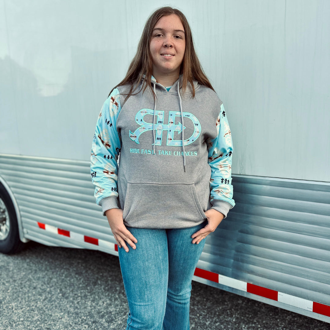 Blue Aztec Hoodie