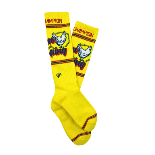 Cactus Alley Chicken Roping Yellow Performance Socks