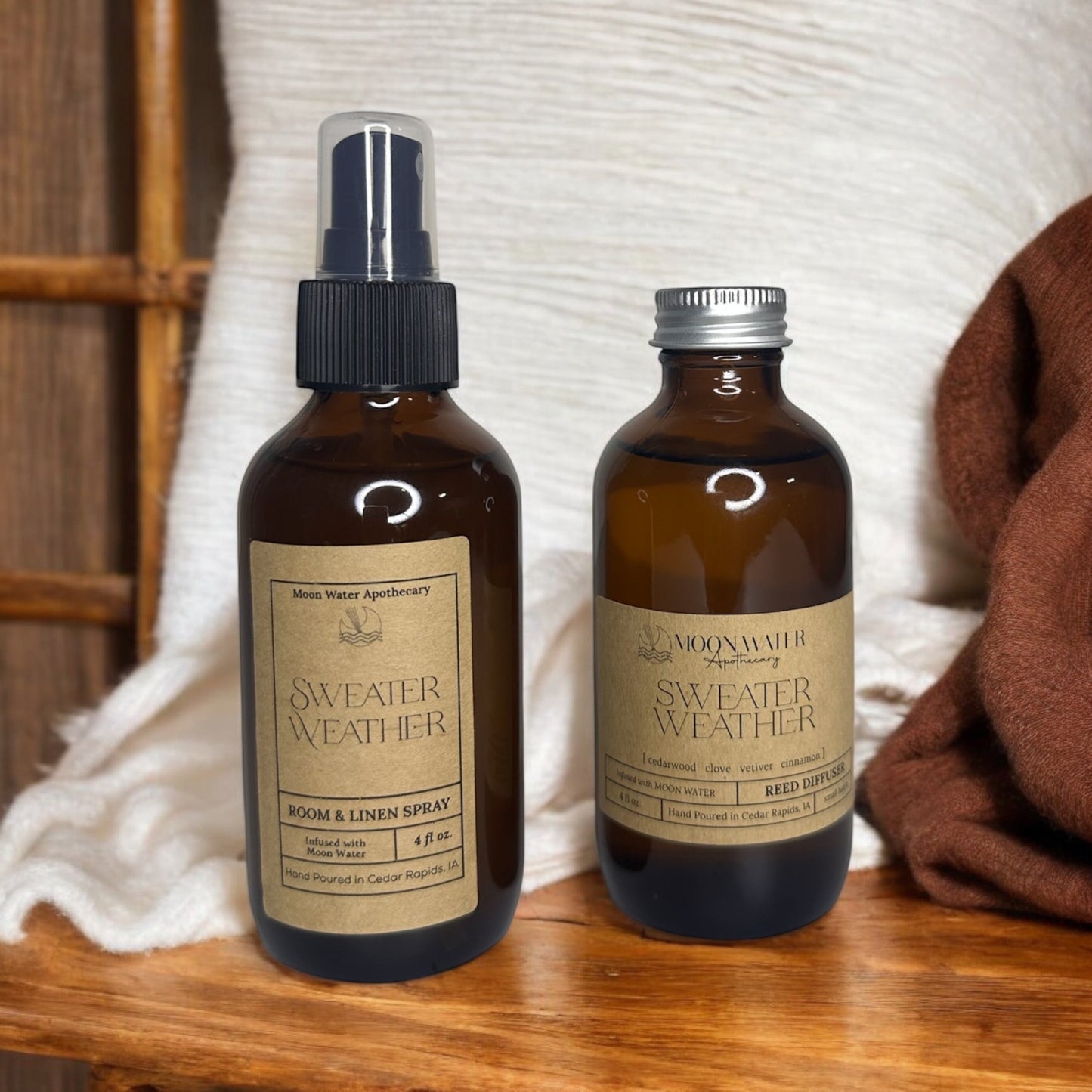 Sweater Weather - ROOM SPRAY & REED DIFFUSER -- Autumn Leaves Scent, by Moon Water Apothecary
