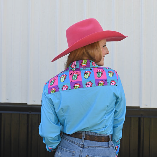 RD Teal Rock & Roll Rodeo Shirt