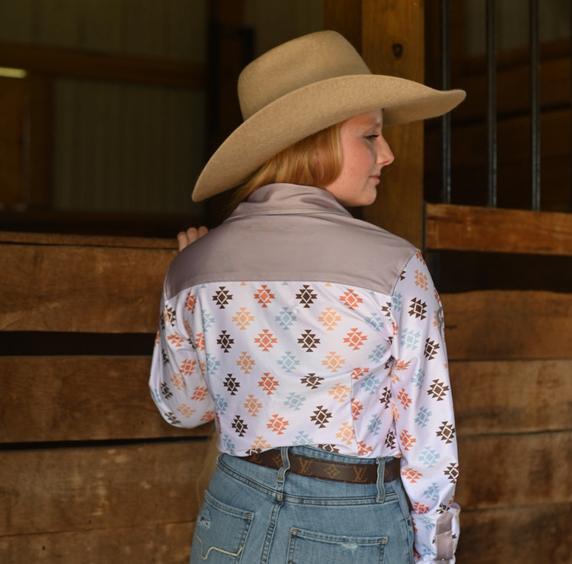 RD Tan Aztec Rodeo Shirt