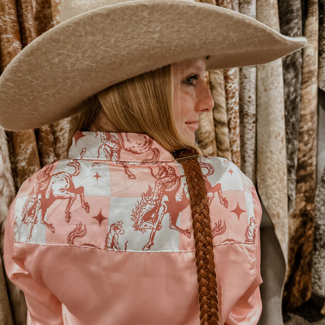 RD Pink Bucking Horse Rodeo Shirt