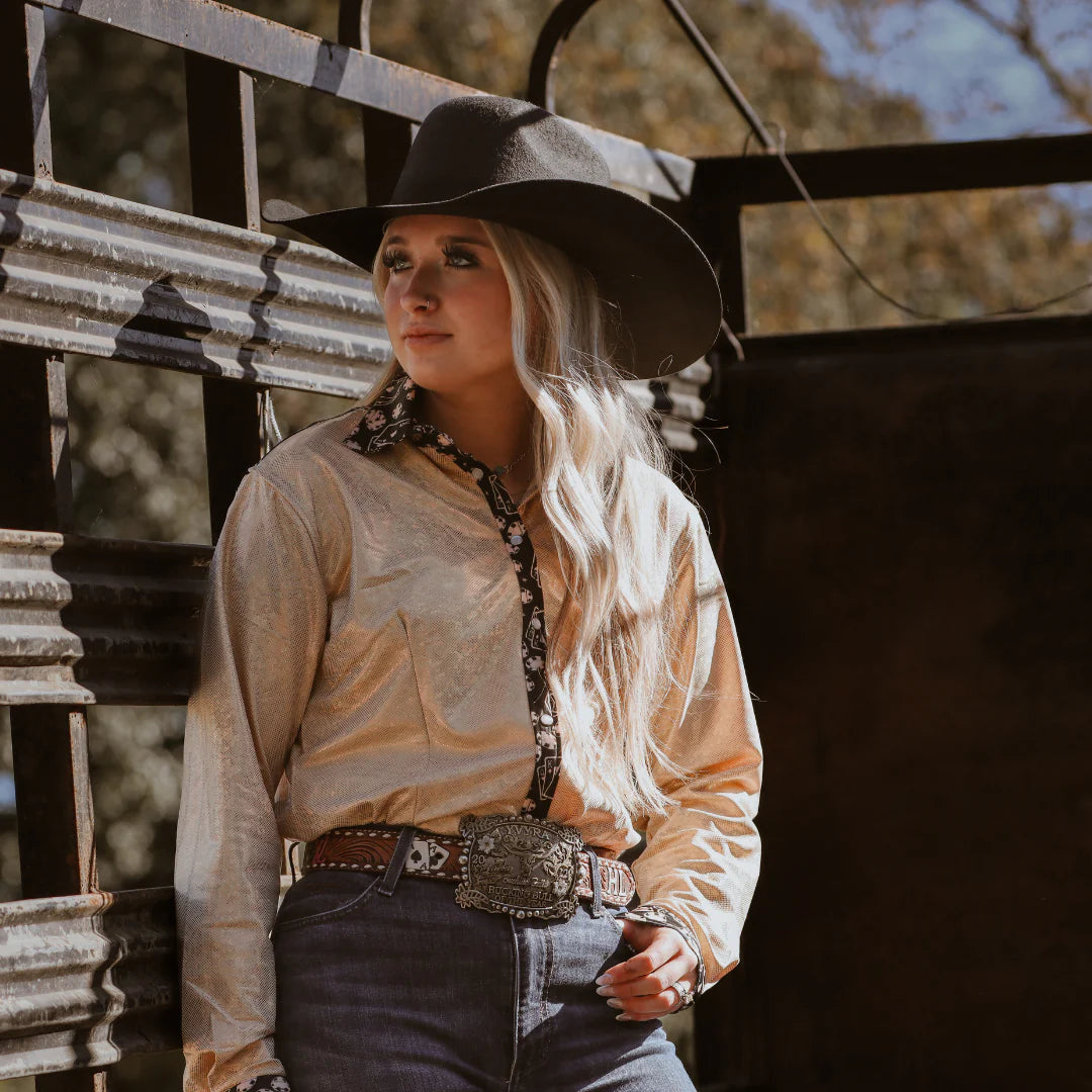 RD Shiny Gold Poker Rodeo Shirt