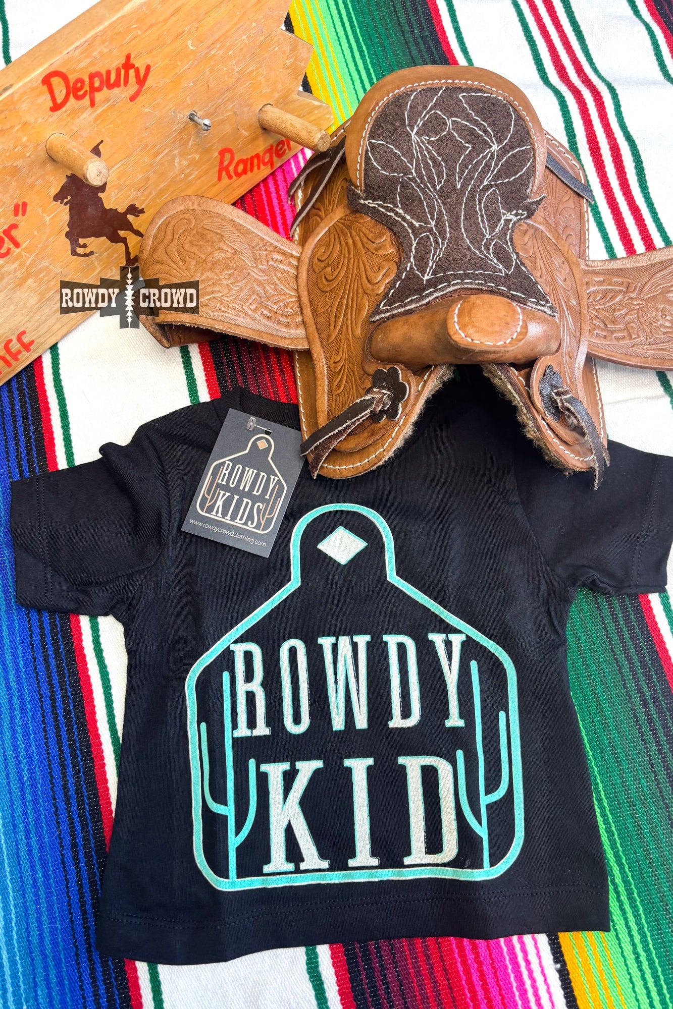 TURQUOISE- Rowdy Kid Tee