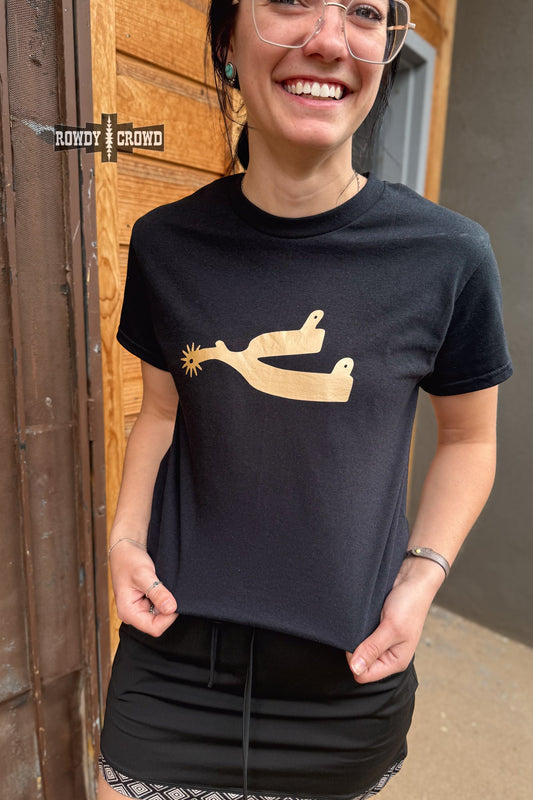 Metallic Spur Tee- BLACK