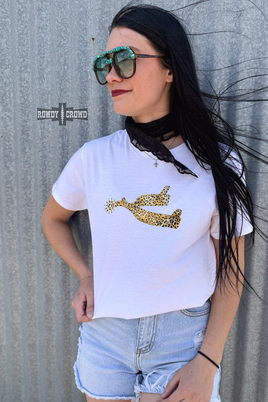 Leopard Spur Tee- WHITE