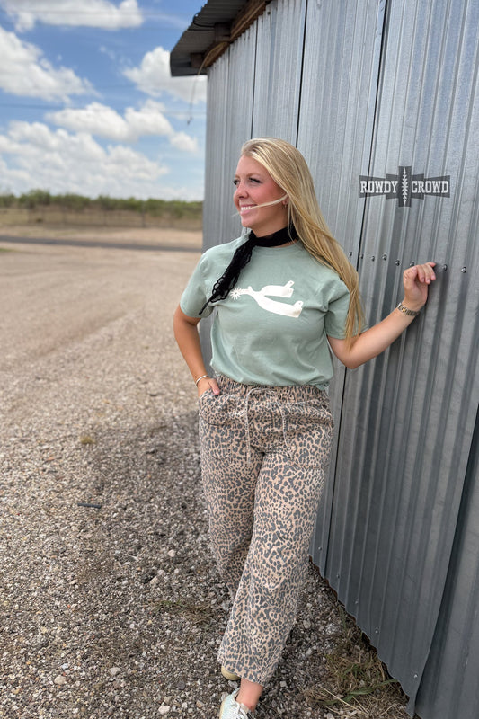 Metallic Spur Tee- DESERT GREEN