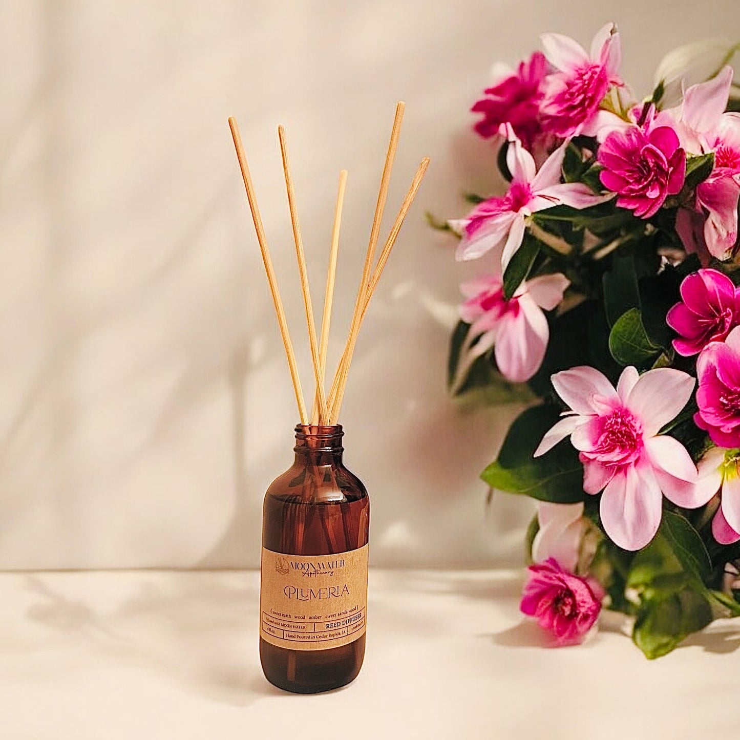 Plumeria - REED DIFFUSER, Tropical Floral Home Fragrance