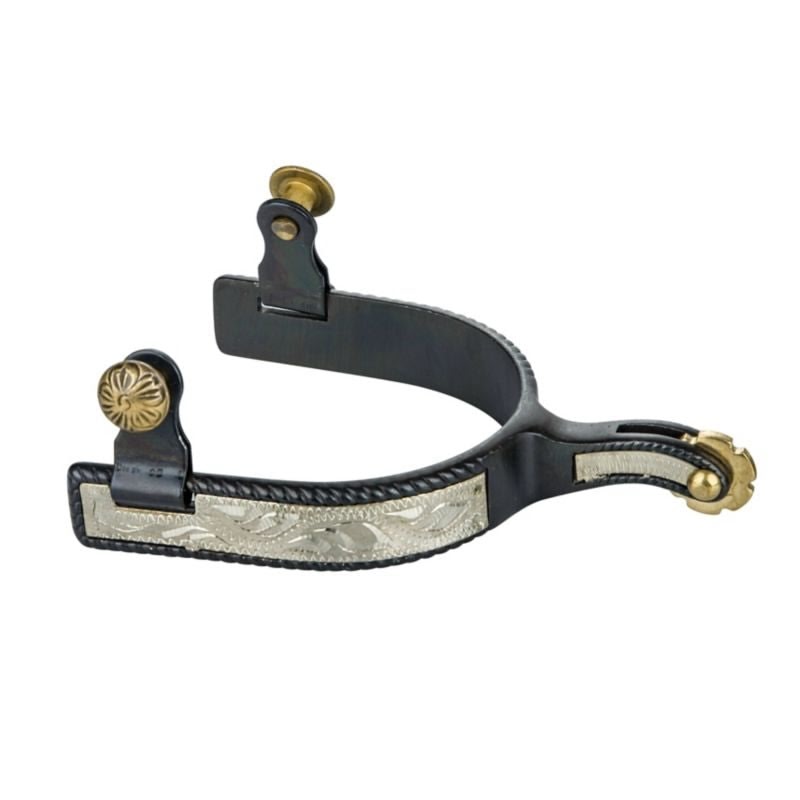 Tabelo Mens Engraved Silver Roping Spurs