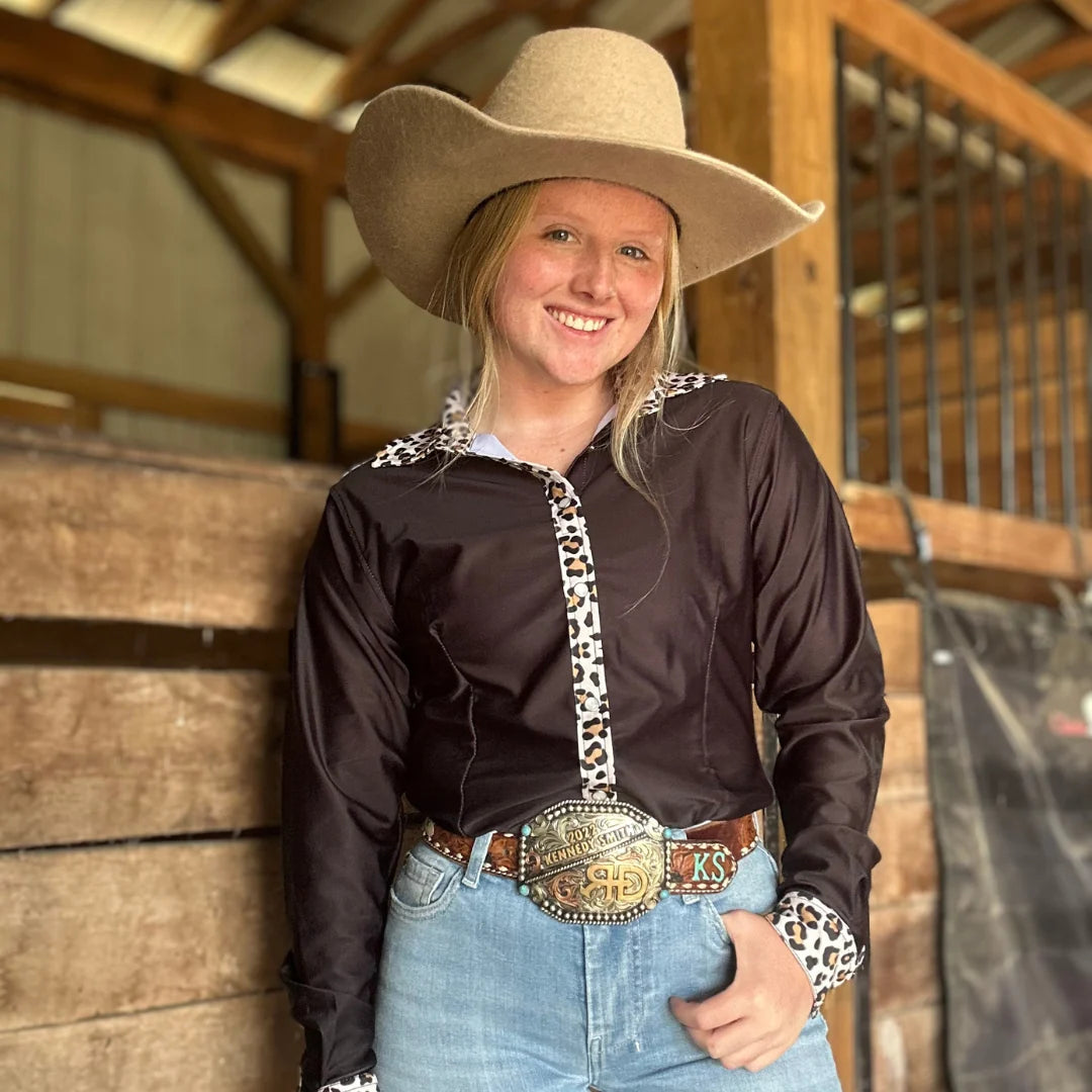 RD Rodeo Shirt - Black Cheetah