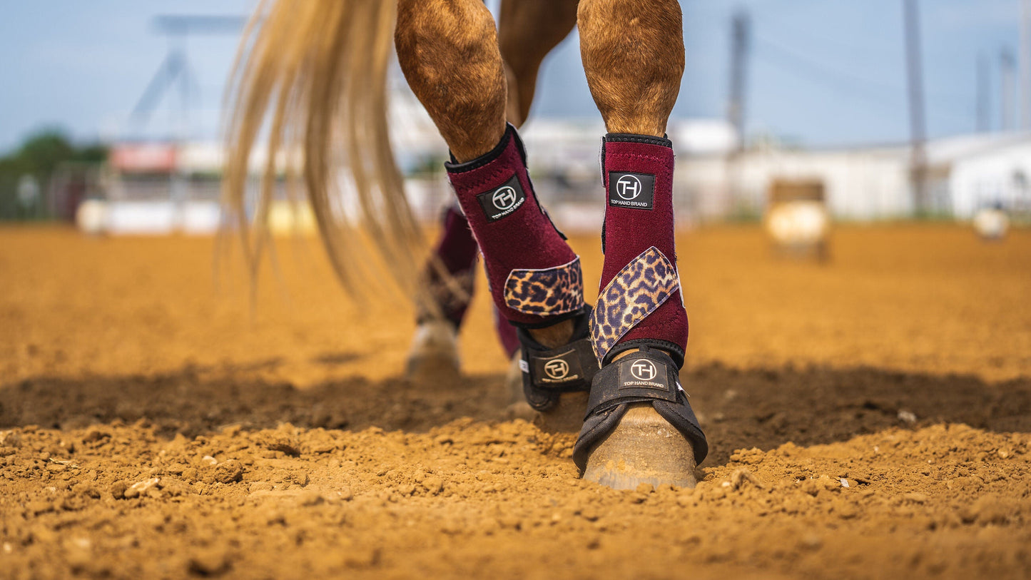 Burgundy Cheetah Sport Boots