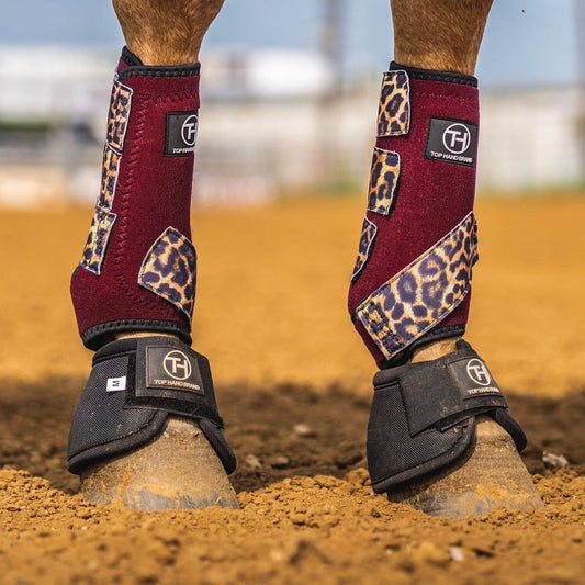 Burgundy Cheetah Sport Boots