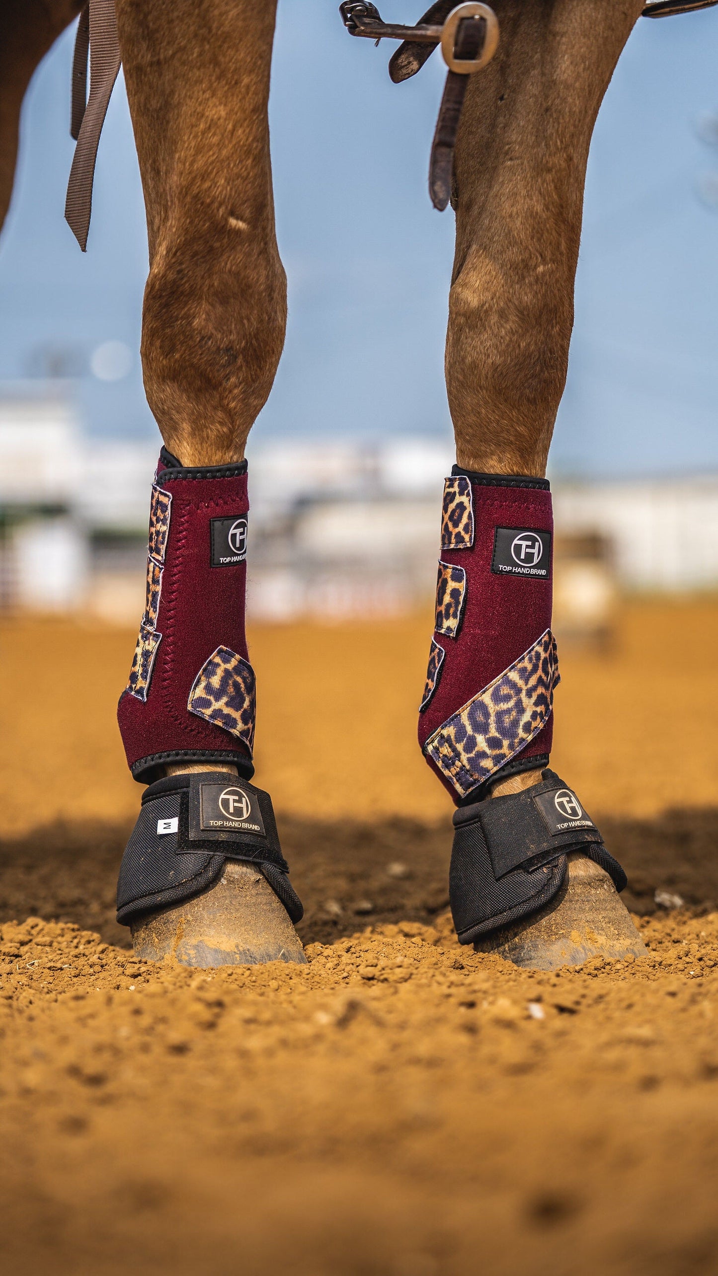 Burgundy Cheetah Sport Boots