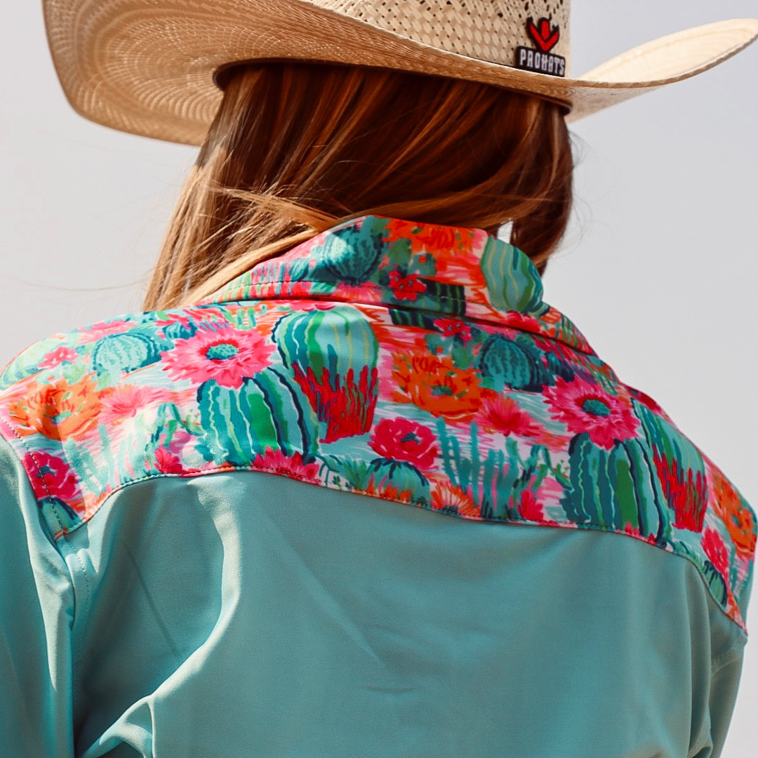 RD Teal Cactus Rodeo Shirt