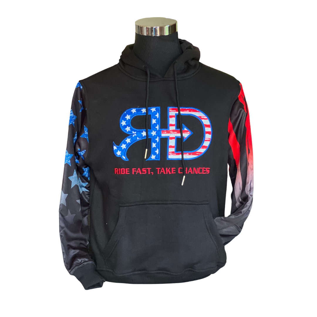 RD Hoodie American Flag with Matching Sleeves