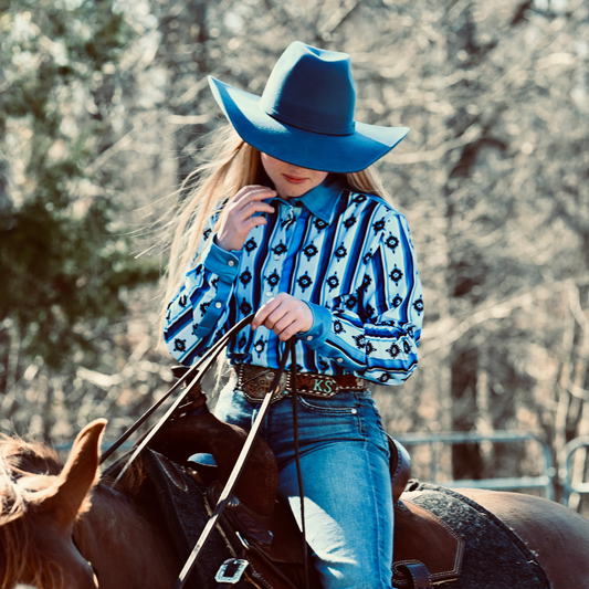 RD Blue Aztec Rodeo Shirt