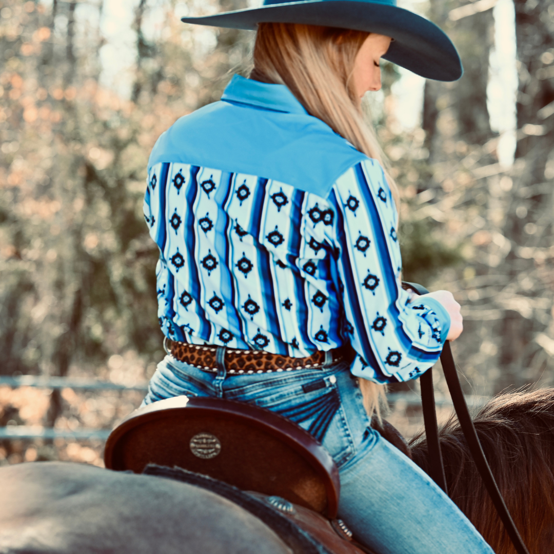 RD Blue Aztec Rodeo Shirt