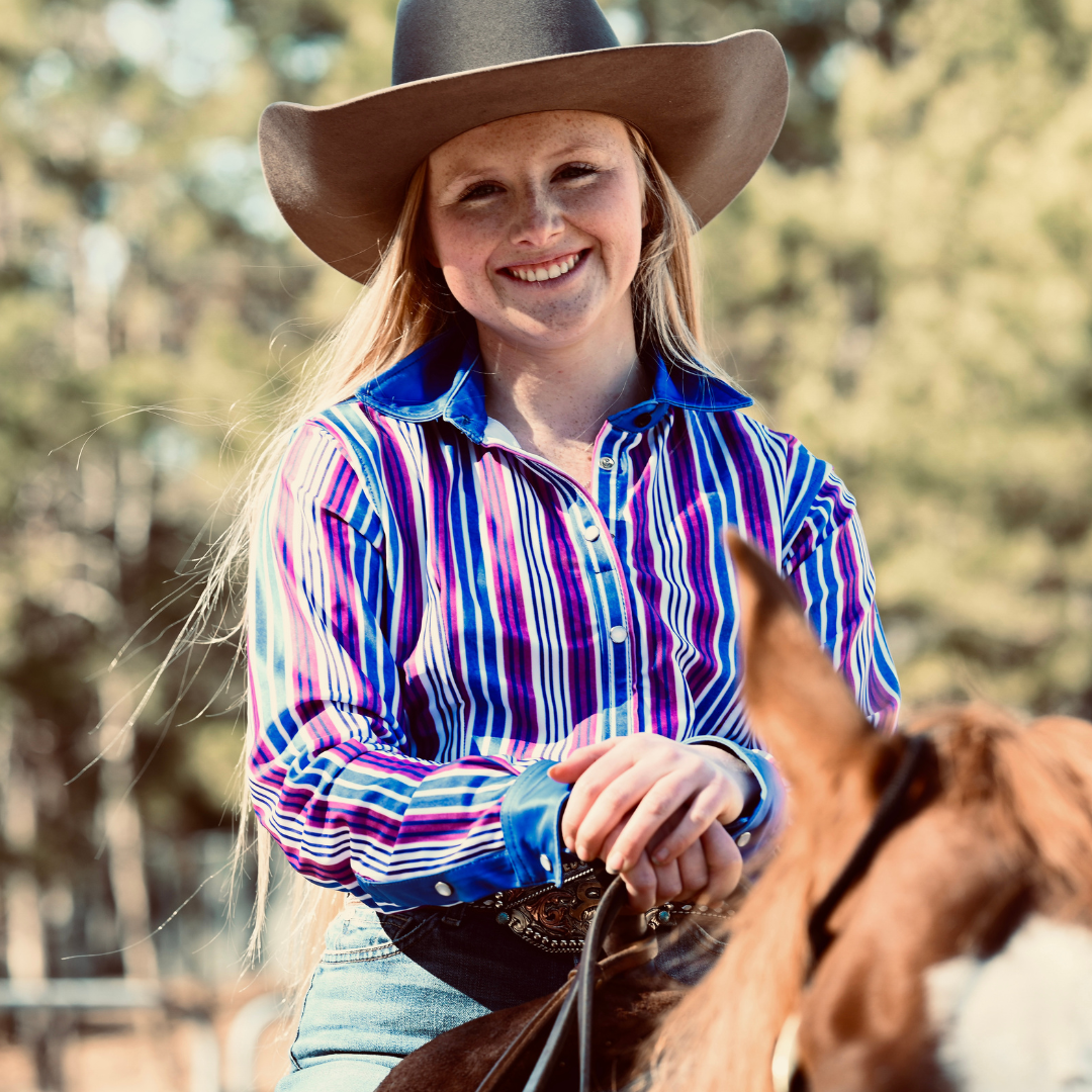 RD Purple Pinstripe Rodeo Shirt