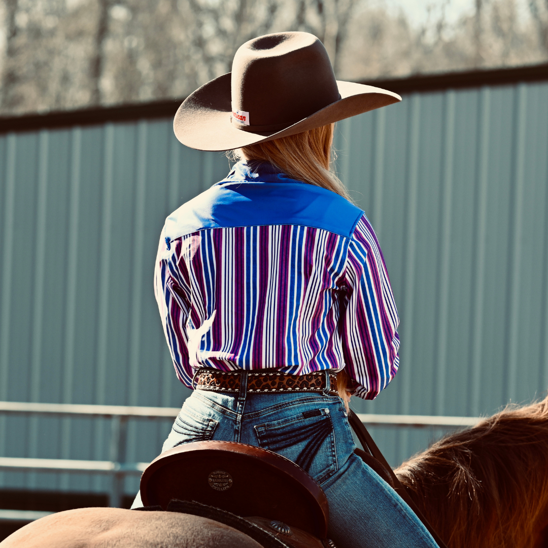 RD Purple Pinstripe Rodeo Shirt