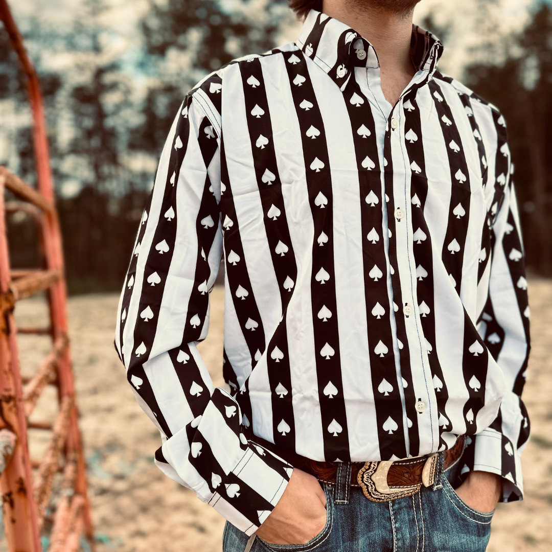 RD Men's Gambler Pinstripe Rodeo Shirt